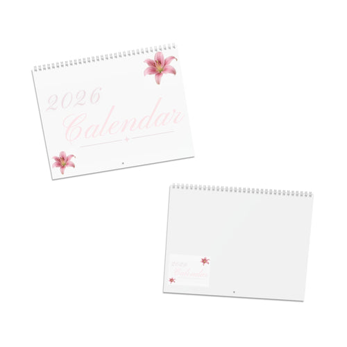 Aesthetic 2026 Floral Wall Calendar — Elegant Lily Photo Monthly Planner