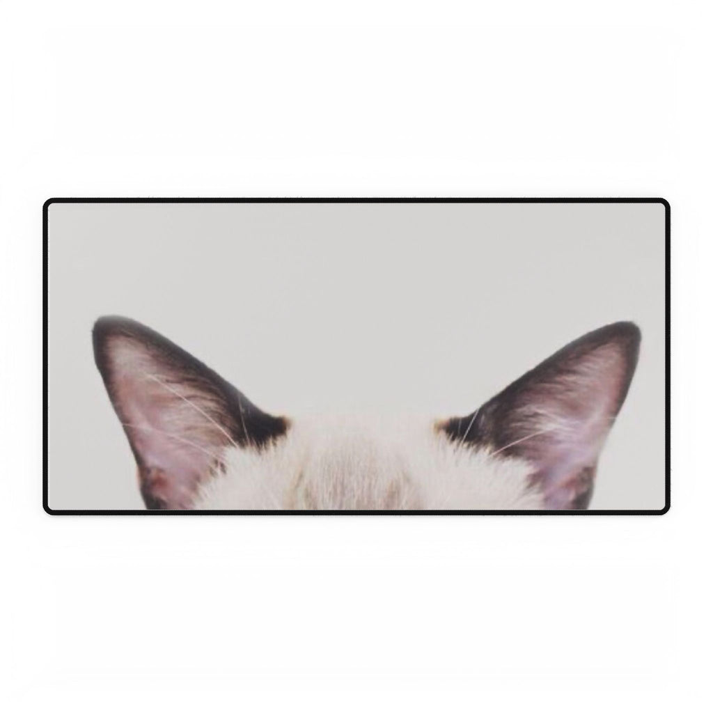 Cat Ear Desk Mat — Large Cute Cat Peeking Mouse Pad for Home Office